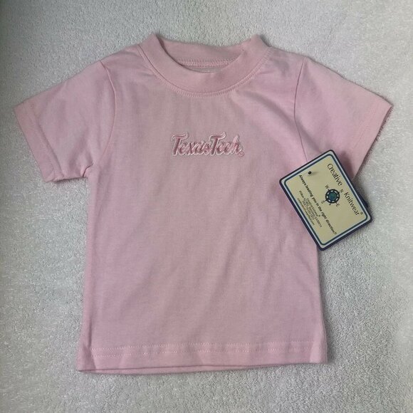 Texas Tech Pink Short Sleeve Tee T Shirt Baby Girl Size 6 - 9 Months New - Picture 1 of 8